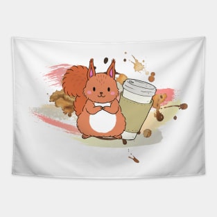 Squirrel and Coffee Tapestry