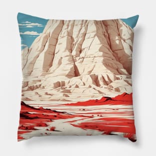 Egypt White Desert Vintage Poster Tourism Pillow