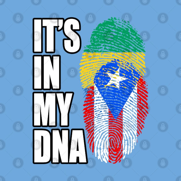 Puerto Rican And Gabonese Mix DNA Flag Heritage by Just Rep It!!