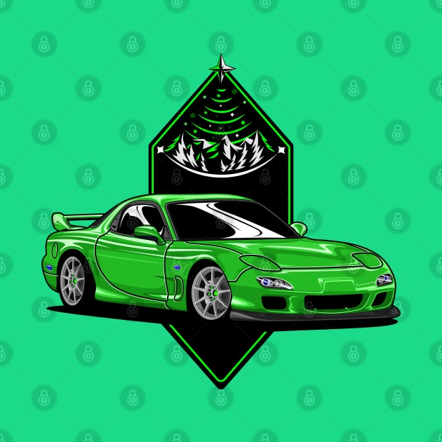 Green RX7 - Legend JDM car by Car_Designer