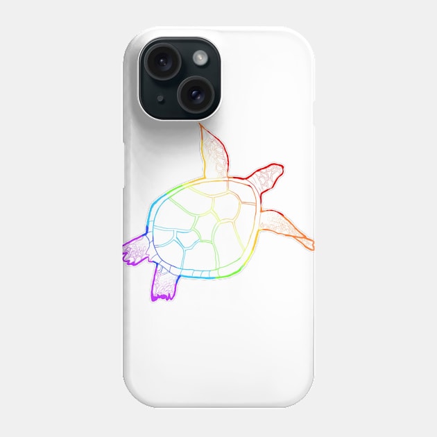 Swimming rainbow pride turtle Phone Case by Annalisseart24