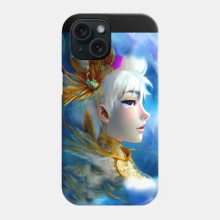 Gold White peacock prince Phone Case