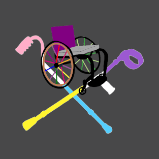 LGBT Queer Wheelchair and Cross Crutches T-Shirt