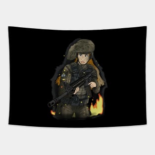 Female Israel Defense Forces soldier. Tapestry