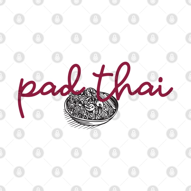 pad thai - maroon red - with sketch by habibitravels