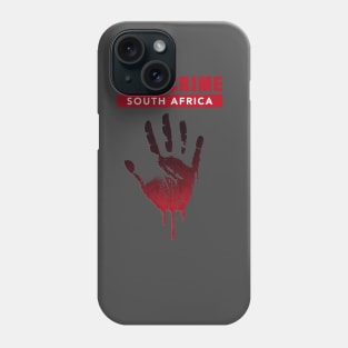 True Crime South Africa with bloody hand print Phone Case