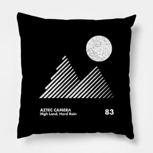 Aztec Camera / High Land, Hard Rain / Minimal Graphic Design Tribute Pillow