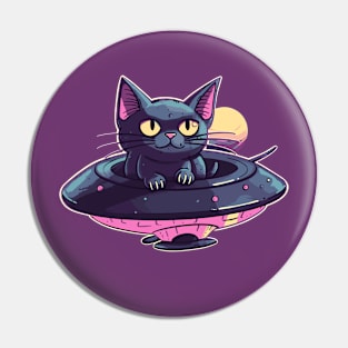 Galactic Kitty in a UFO Pin