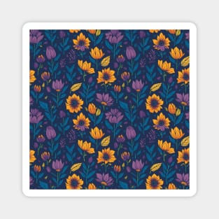 Scandinavian Summer Colorful Spring Flowers Magnet