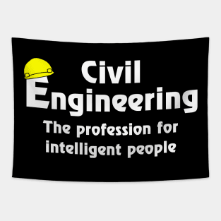 Smart Civil Engineer White Text Tapestry