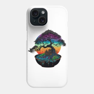 Bonsai World, Bonsai Tree, Rainbow Sunset Phone Case