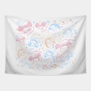 Ojamajo Doremi Doodle (White) Tapestry