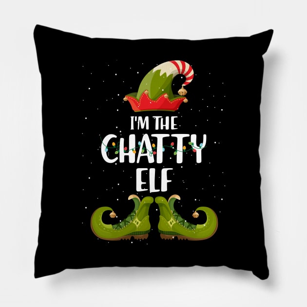 Im The Chatty Elf Christmas Pillow by intelus