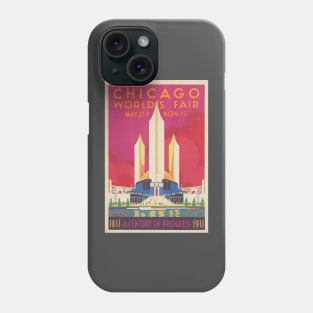 Chicagos world fair 1933 vintager retro poster art Phone Case