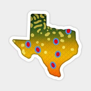 Brook Trout Fish Texas State Map Fishing Gifts Magnet