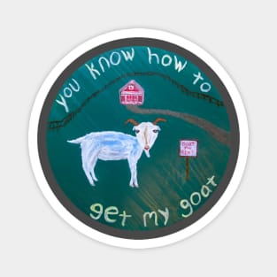 Goat For Rent full backside painting with small goat on front Magnet