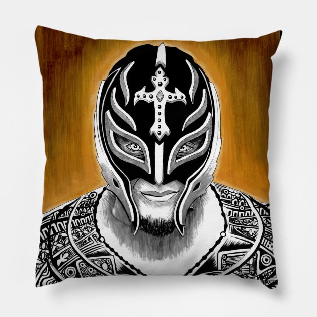 Rey Mysterio - Inktober 2019 Pillow by Jomeeo