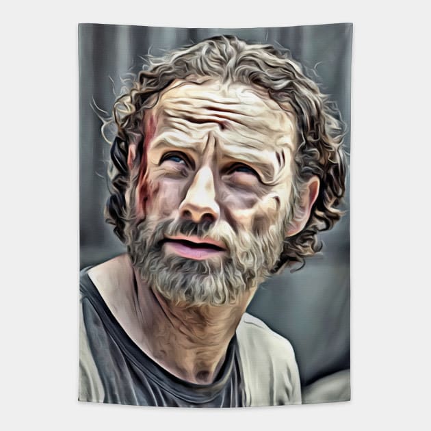 Rick Grimes Beard Tapestry by EvoComicsInc