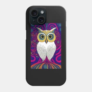 White Owl With Large Eyes Phone Case