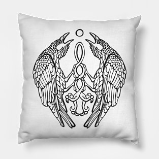 Viking tattoo black and white Pillow