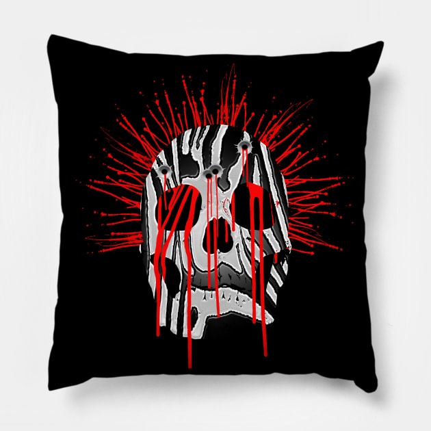 Blood Skull #3 Pillow by SiSuSiSu