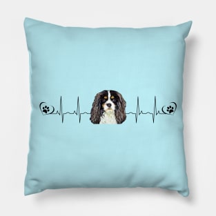 My Heart Beats for my Tri-Colored Cavalier King Charles Spaniel Pillow