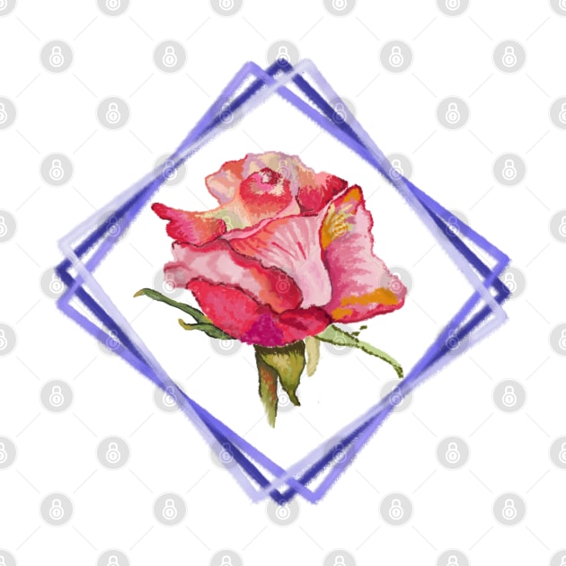 Digital Watercolor Rose Design by Lighttera