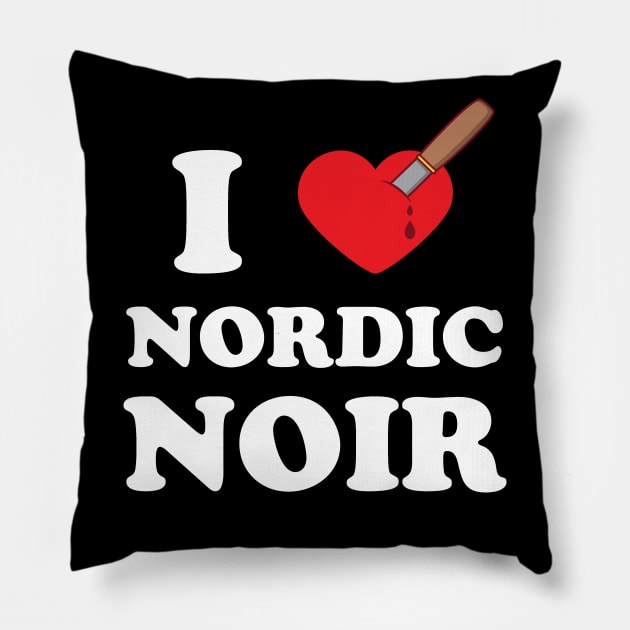 I Heart Nordic Noir Pillow by Huhnerdieb Apparel