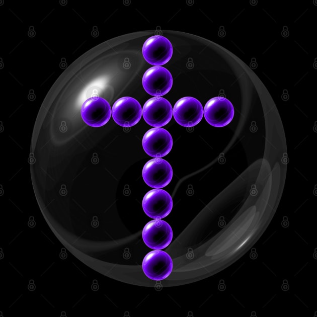 Purple Cross in Glass Ball by The Black Panther