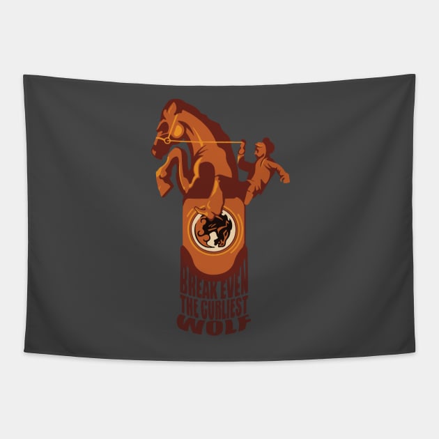 Bucking Bronco Vigor Design Tapestry by RayBands21