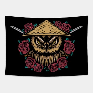 Samurai owl Tapestry