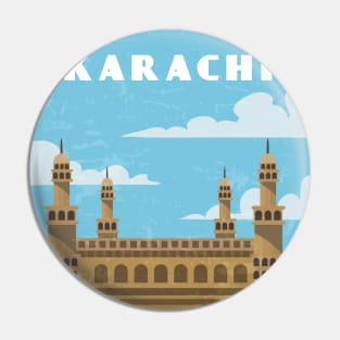 Karachi, Pakistan.Retro travel poster Pin