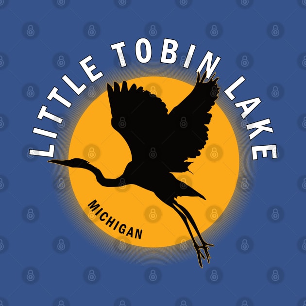 Little Tobin Lake in Michigan Heron Sunrise by BirdsEyeWorks