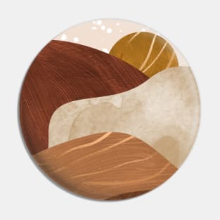 Brown Watercolor Sunset Pin