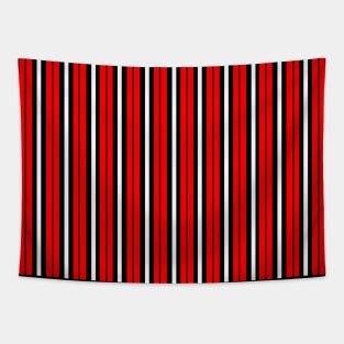 Red White and Black Striped Graphic Tapestry