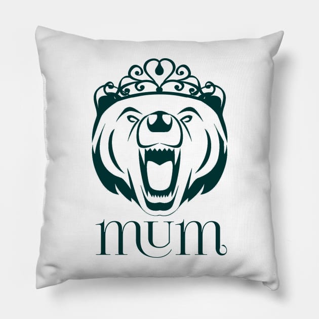 Roaring Mum Bear Pillow by yaney85