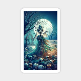 Beautiful Skeleton in Graveyard Magnet