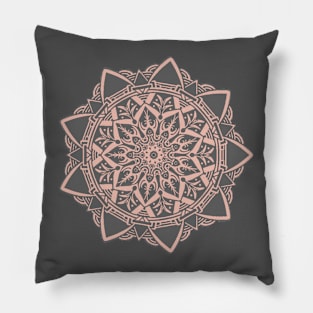 Leafy Pink Mandala Pillow