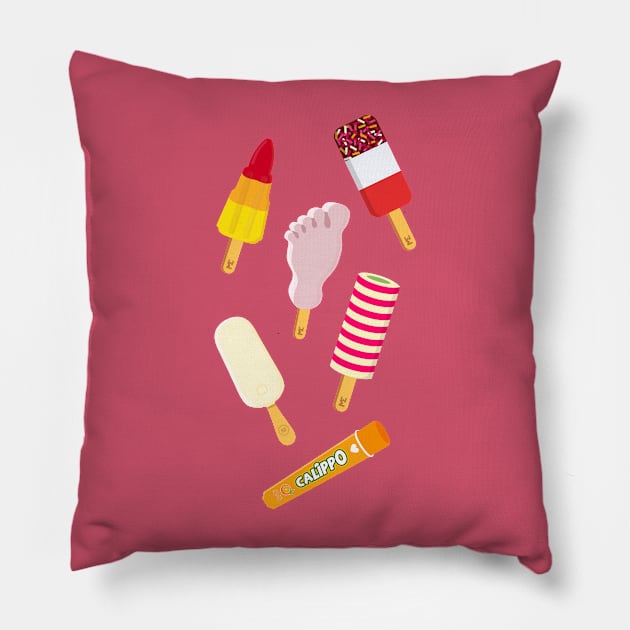 Mix of Ice lollies pastel purple background Pillow by MickeyEdwards