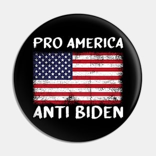 Pro America Anti Biden Vintage USA flag Pin