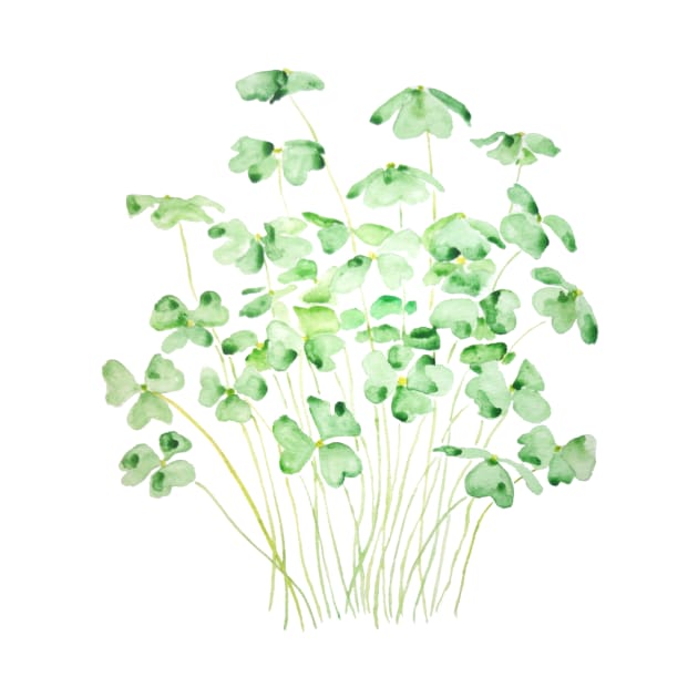 green clover leaf  watercolor arts 2021 by colorandcolor