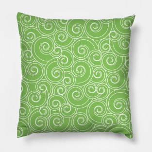Whirlesque Green Twirl Pattern Pillow