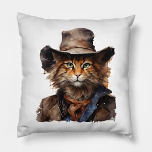 Orange Cat Cowboy Pillow