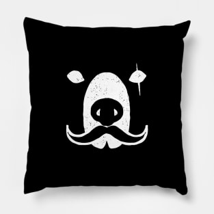 The Bear Head with Mustache (Shilouette Version) Pillow