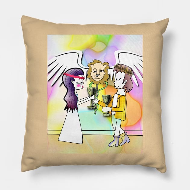 Two of Cups Pillow by HCShannon