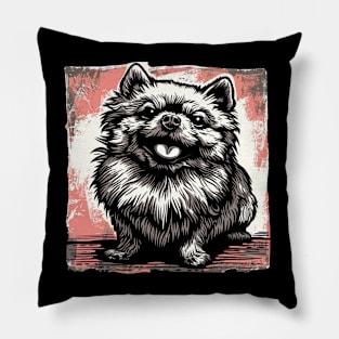 Retro Art Pomeranian Dog Lover Pillow