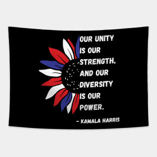 Kamala Harris Quote VP Debate Diversity Is Our Power Flower Tapestry