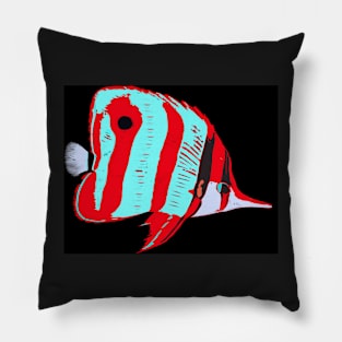 Red Banded Butterfly Fish Pillow