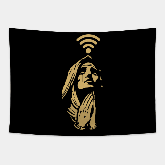 oh, jesus please free wifi Tapestry by DigitalTrash