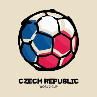 Czech Republic Football Country Flag T-Shirt